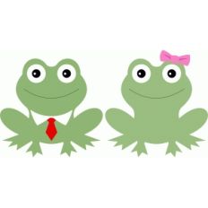 cute couple frog