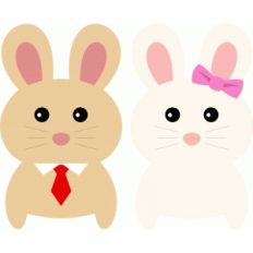 cute couple rabbit