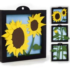 sunflowers shadow box