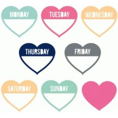 days of the week heart labels