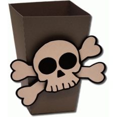 3d skull and bones popcorn box