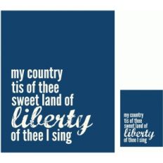 my country traditional print and cut quote card