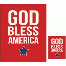 god bless america traditional print and cut quote card
