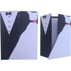 bride &amp; groom tri-fold card
