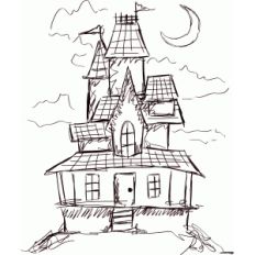 haunted house sketch