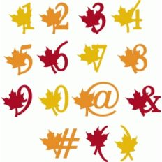 fall &amp; autumn leaf alpha - numbers punctuation