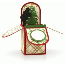 a2 box card: christmas santa silhouette