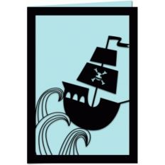 pirate ship 7x5 papercut card