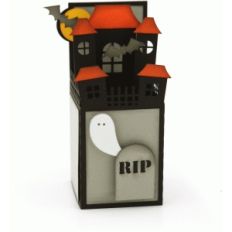 a2 box card: halloween haunted house