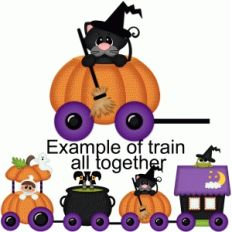 halloween train cat in pumpkin pnc