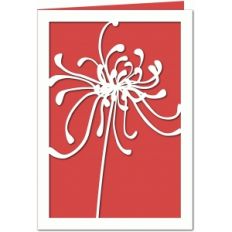 chrysanthemum flower papercut 7x5 card