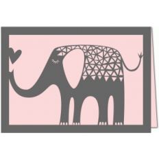 elephant with heart papercut 7x5 card