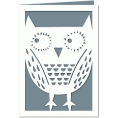 snowy owl 7x5 papercut card