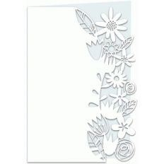 flower papercut lace edged 7x5 card