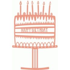 happy birthday cake papercut shape