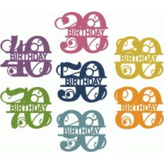 split flourish birthday numbers 30-90