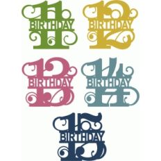 split flourish birthday numbers 11-15