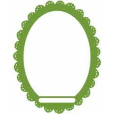lacy oval frame with opening
