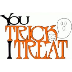you trick, i treat halloween phrase