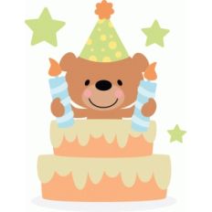 bear in birthday cake
