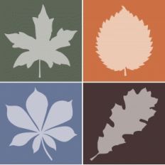 fall leaf silhouettes - square