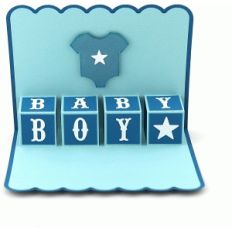 a2 baby boy blocks pop up card