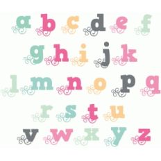 fancy swirl monogram alphabet - lower case