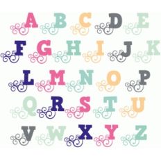 fancy swirl monogram alphabet - upper case