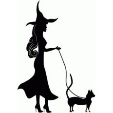witch walking cat