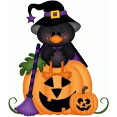 witch crow on pumpkin pnc