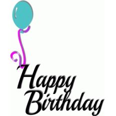 balloon &amp; ribbon happy birthday