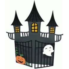 card halloween haunted house