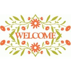 welcome folk art style sign
