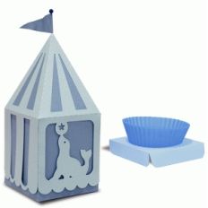 peaked roof cup cake seal box