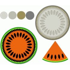 watermelon circles w/matching label