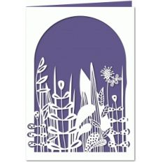 a bee in the grass 7x5 papercut card
