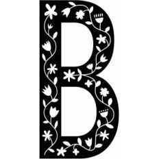 scandinavian folk decorative monogram b