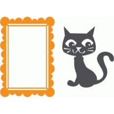 halloween frame and cat