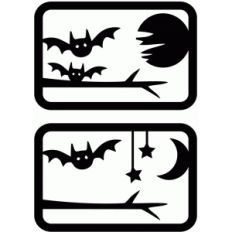 bats night sky cards