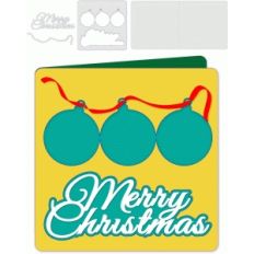 three ornaments folded christmas card