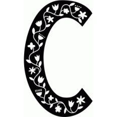 scandinavian folk decorative monogram c