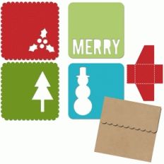 christmas mini gift tags and envelope