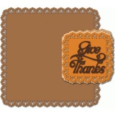 give thanks lace edge card and placemat
