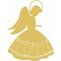 praying angel in fancy dress silhouette