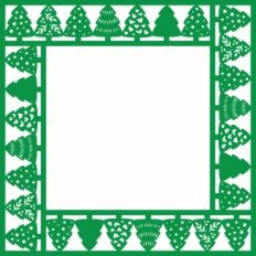 holiday trees page border frame 12 x 12