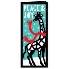 giraffe folded peace and joy card for #10 envelope
