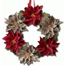 3d paper poinsettia wreath
