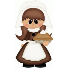 pilgrim girl holding pie pnc