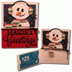 snowman gift card flap card