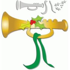 christmas horn with holly